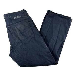 Coogi Jeans Mens 38x34 Dark Wash Luxe Straight Logo Denim Embroidered Graphic